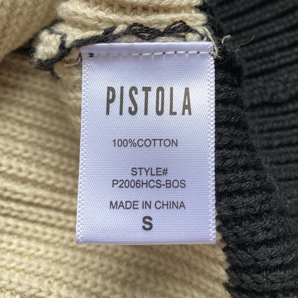 Pistola Black and Cream Women’s Stripe Sweater Size S - Picture 8 of 9
